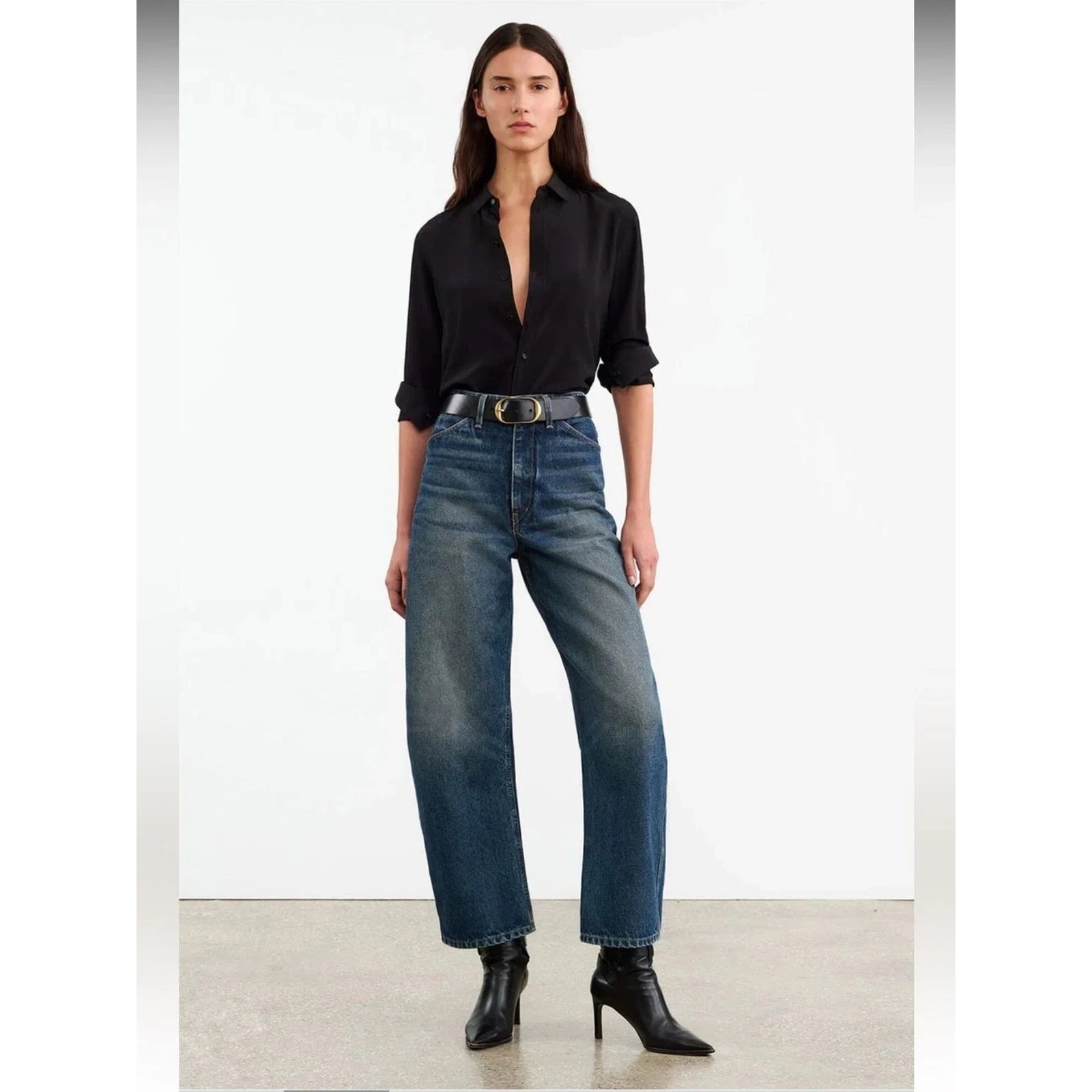 Nwt Nili Lotan Jeans Otis Women's Sz 26 High Waist Barrel Simon Wash $430 Staple